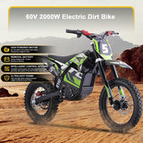 MotoTec 60v 2000w Pro Electric Dirt Bike Lithium...GREEN