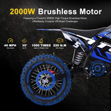 MotoTec 60v 2000w Pro Electric Dirt Bike Lithium...RED (HP115E)